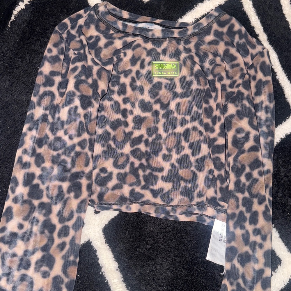 Zumba Fitness Leopard Print crop top size small
